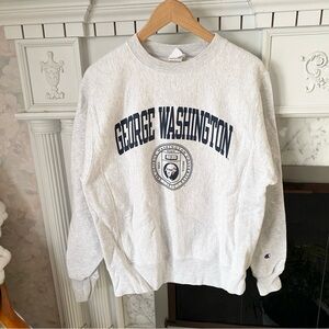 Vintage Champion Gray George Washington university Sweatshirt reverse weave
